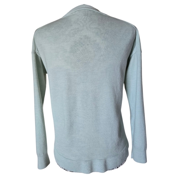 J. Crew light green merino wool cotton blend lightweight sweater size small - Picture 2 of 14